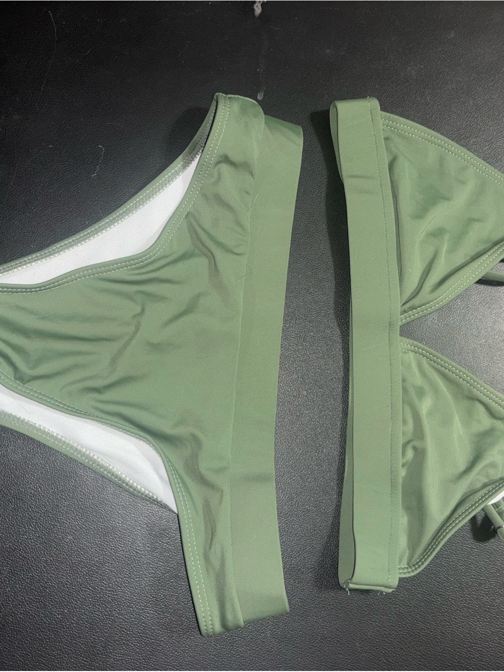 Olive Green Women's Bikini Set - Sleek Two-Piece Swimwear